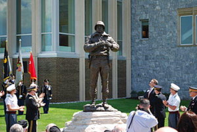 A statue was made in honor of General Patton.