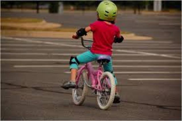 Yo aprendí montar en bicicleta.