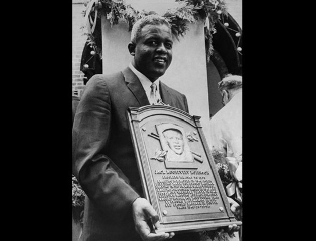 Jackie Robinson was inducted into the Hall of fame.