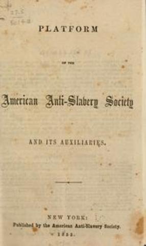 Platform of the American Anti-Slavery Society and its Auxiliaries (Slavery)