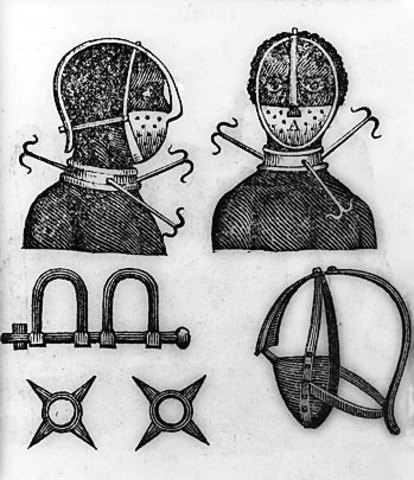 Iron mask and collar on slave