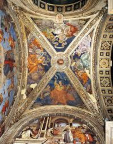 ceiling of the sistine chapel painted