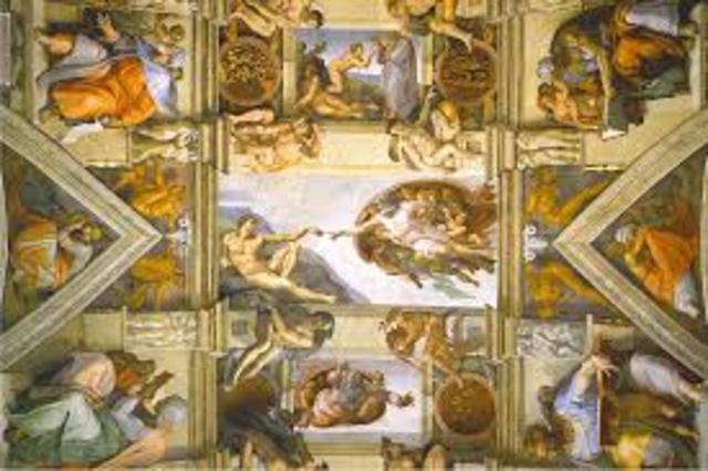 Michelangelo Paints Sistine Chapel Ceiling