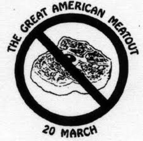 The first annual Great American Meatout is organized by Farm Animal Reform Movement.