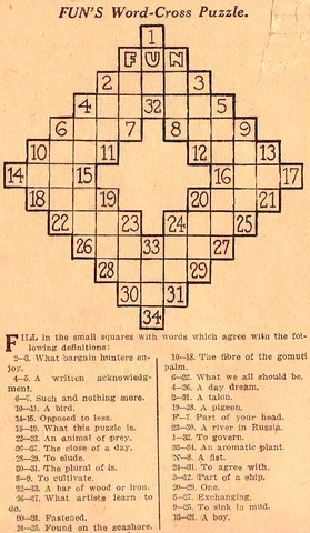 First Crossword puzzles published