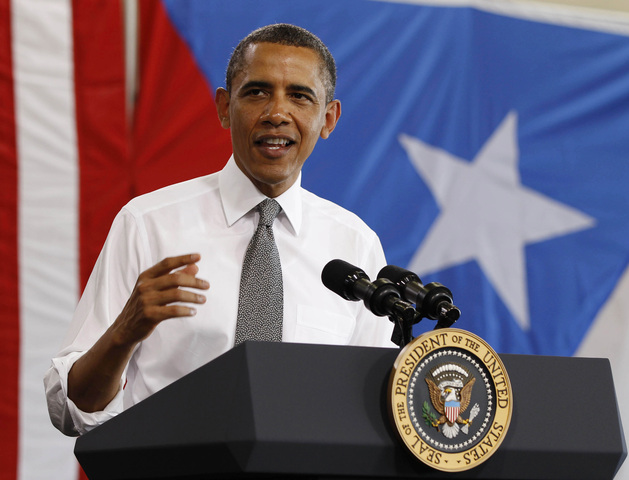President Barack Obama becomes first president since John F. Kennedy to make an official visit to Puerto Rico.