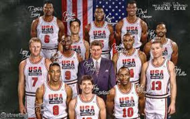 the best team ever created together the dream team brings the gold but to the usa