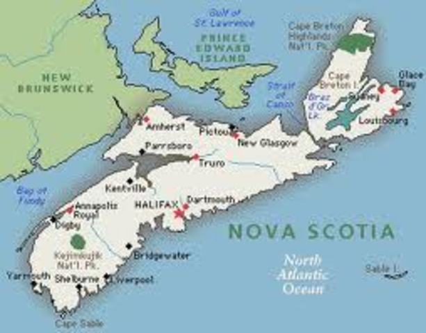 British Seize French Arcadia renaming it Nova Scotia