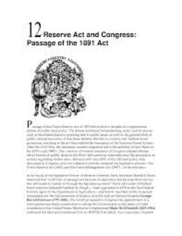 Forest Reserve Act