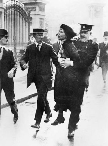 "Arrested at the King's gate!" -Emmeline Pankhurst