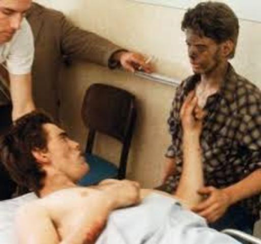 Ponyboy,Dally,and Johhny in the hopsital.