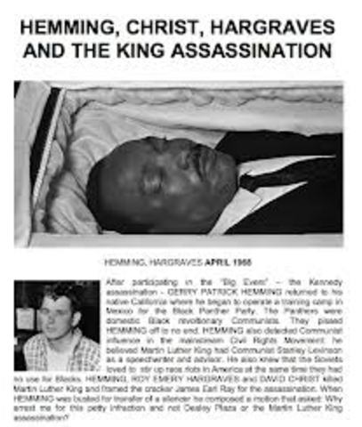 Assassinated by James Eral Ray in Memphis, Tenn.