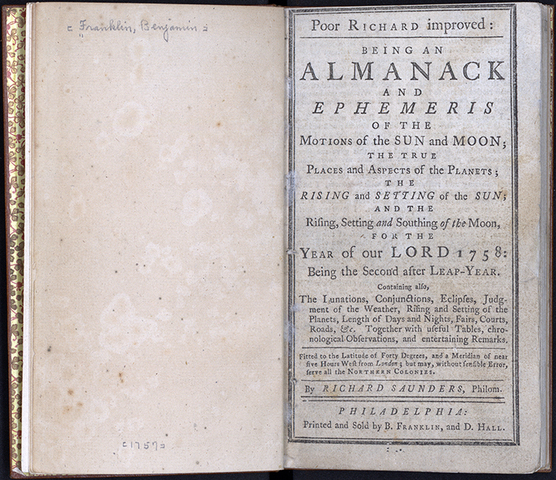 Poor Richard’s Almanack helps create popular culture in America