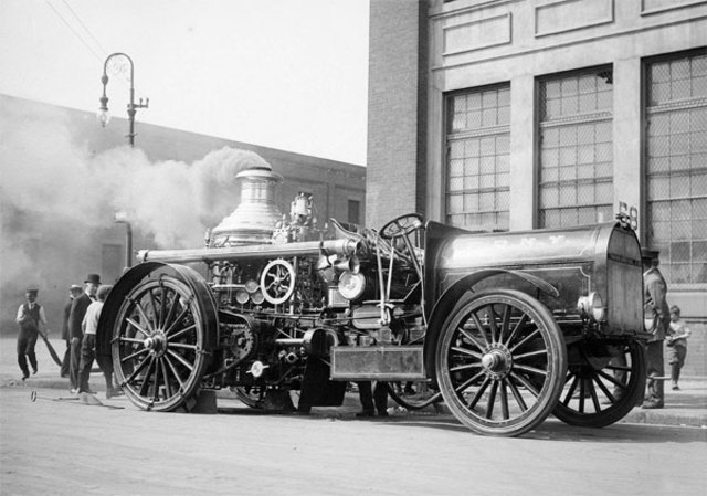Steam fire truck