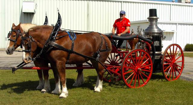 First horse-drawn fire truck