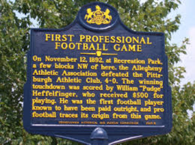 First Perfessional football game