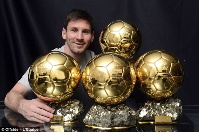 MESSI wins 4 consecutive Ballon D'or