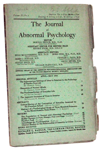 The Journal of Abnormal Psychology
