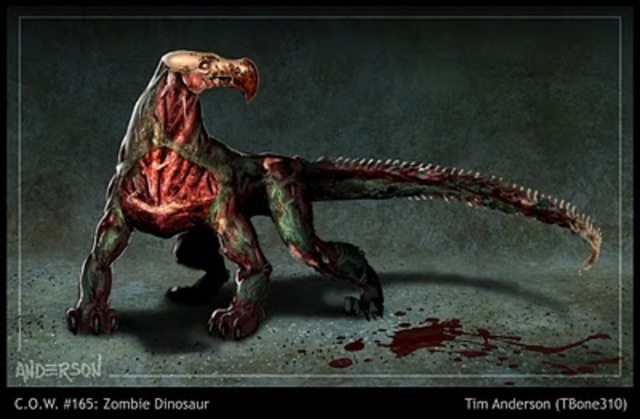 Attack of zombie dinosaurs.