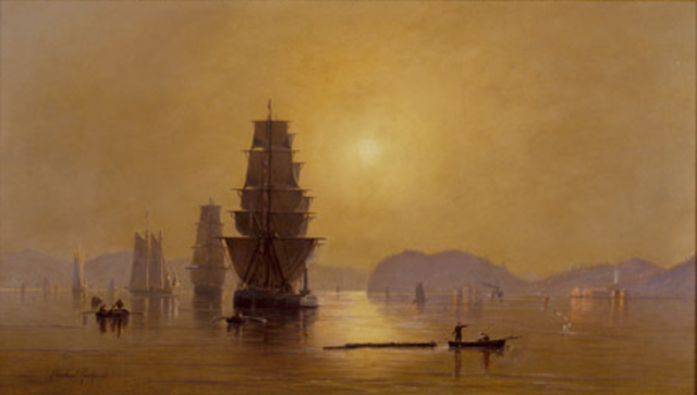 Smoky Sunrise,Astoria Harbor - Art