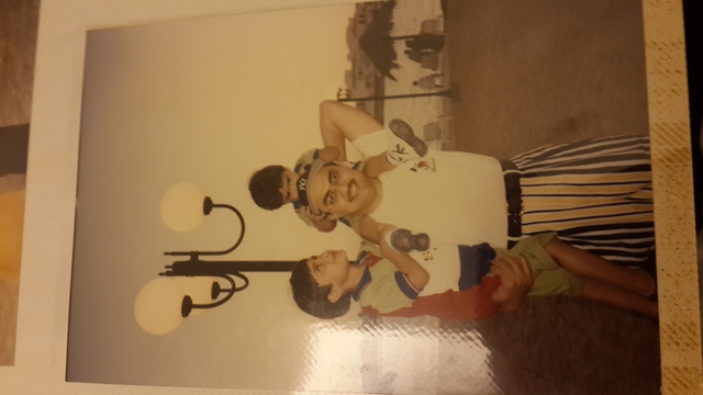 This picture shows how attached I am to my father and brother