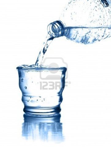 I get water from the bottle and pour it on another cup. I realize, the volume of water hasn't changed, only its shape has changed