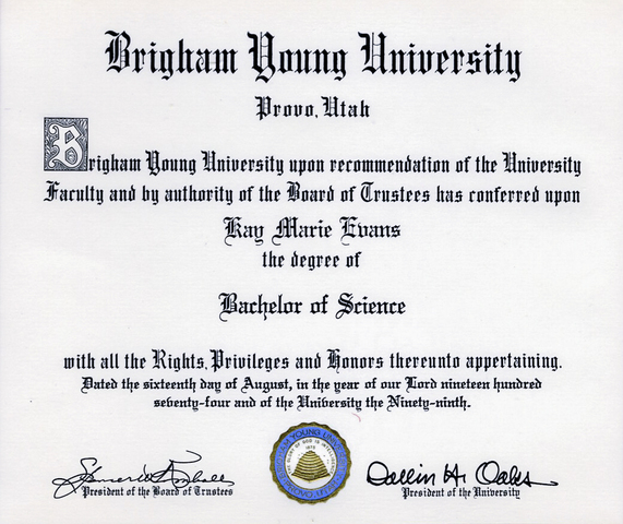 Graduated from BYU