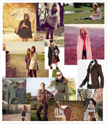 Costume, prop, loaction and model mood board.