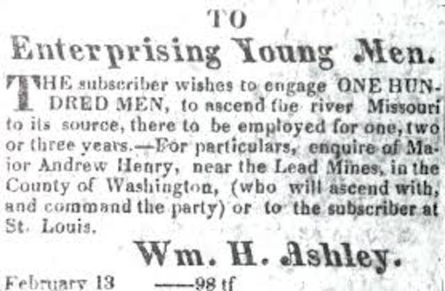 Jedediah Joins William Ashley's Expedition.