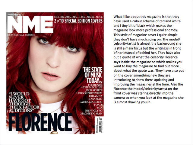 magazine front cover analysis