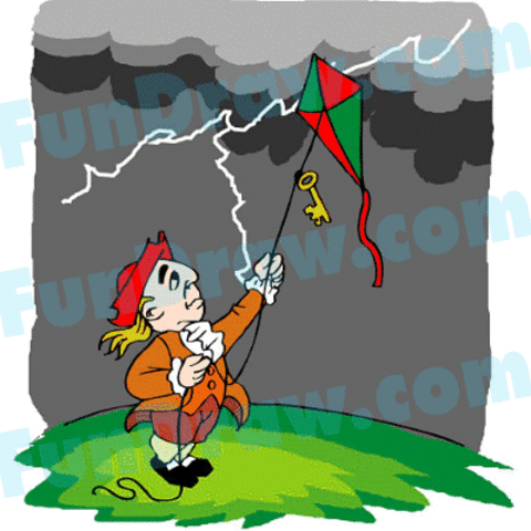 ben franklin does the kite and key experiment