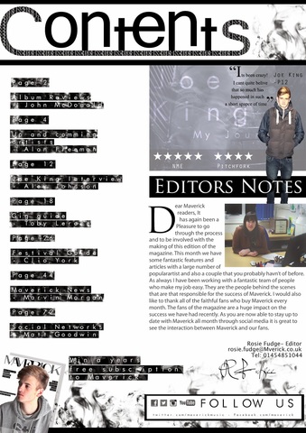 Final Product - Contents Page