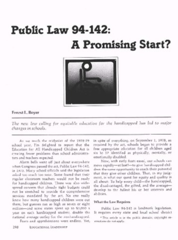 American Education and the Legal System: Public Law 94-142