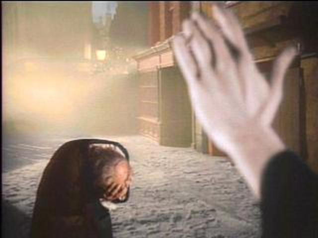 Scrooge meets the Ghost of Christmas Future