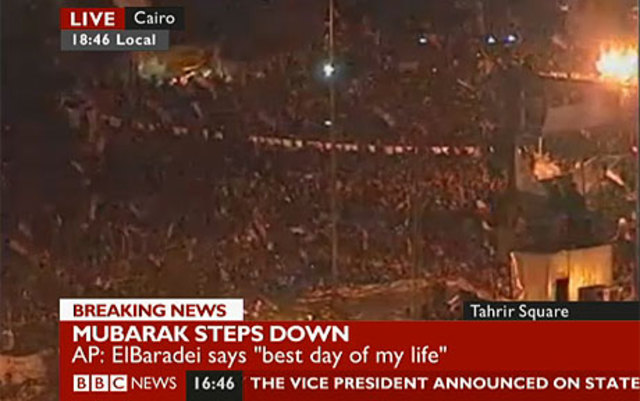 Hosni Mubarak leaving presidency