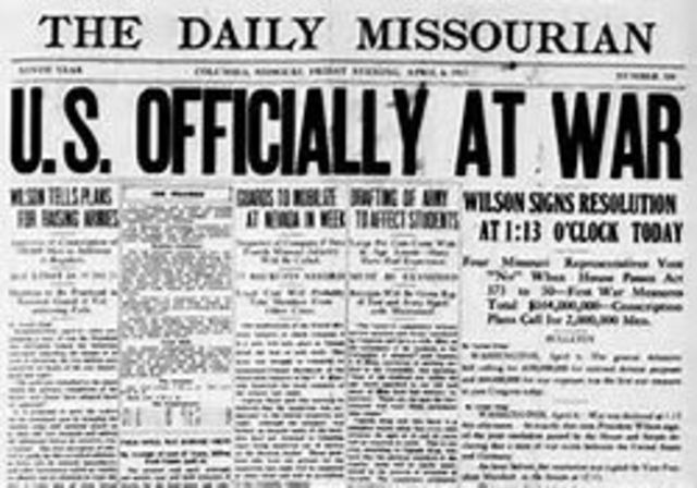 US enters WW1