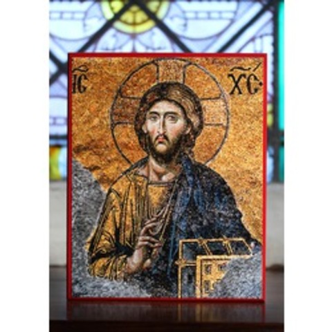 The Christ Pantocrator of the desis mosaic by St.John