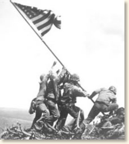 US flag raised on Mt. Suribachi