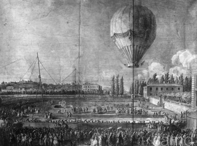 First balloon flight by a woman