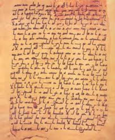 Uthman has the Qur'an written down.