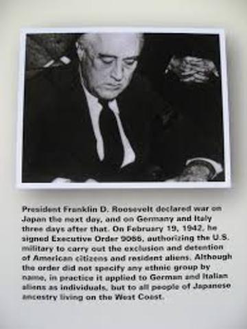 FDR signs Executive order 9066, beginning Japanese internment