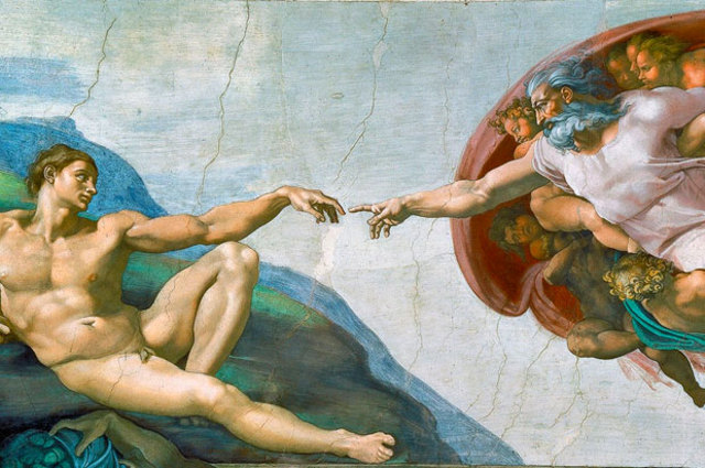 The Creation of Adam, from the Sistine Chapel, Michelangelo