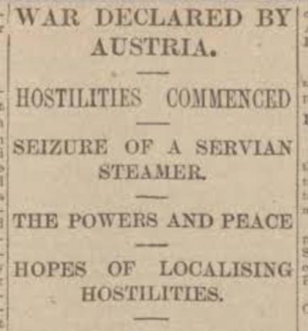 Austria-Hungary declared war on Serbia