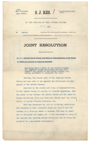 The US declares war on the Germans