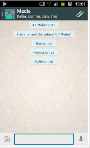 Planning: iPhone Whatsapp to keep in touch with eachother & ideas