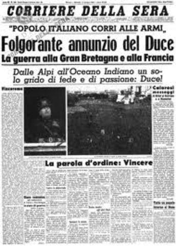 L'ITALIA entra in GUERRA
