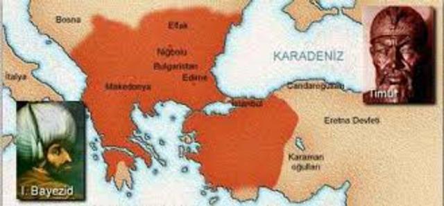 Tamerlane defeats the Ottomans.