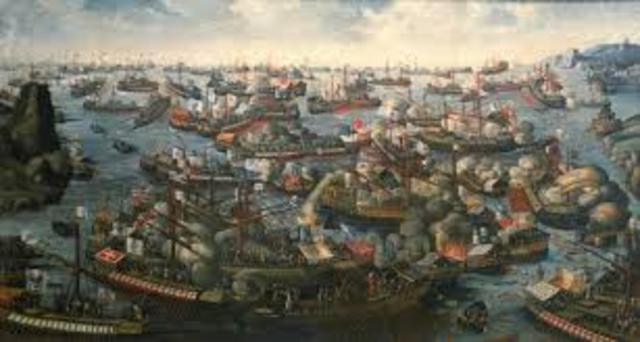 Turkish fleet defeated at Lepanto