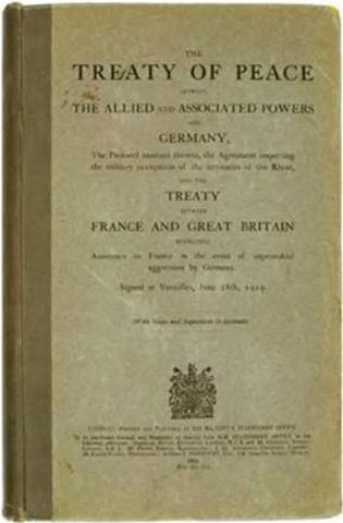 The Treaty of Versailles was signed by the Germans.