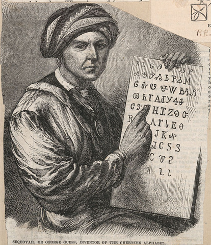 Sequoya writes the Cherokee language